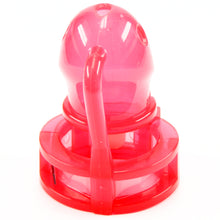Load image into Gallery viewer, BON4 transparent red silicone chastity device
