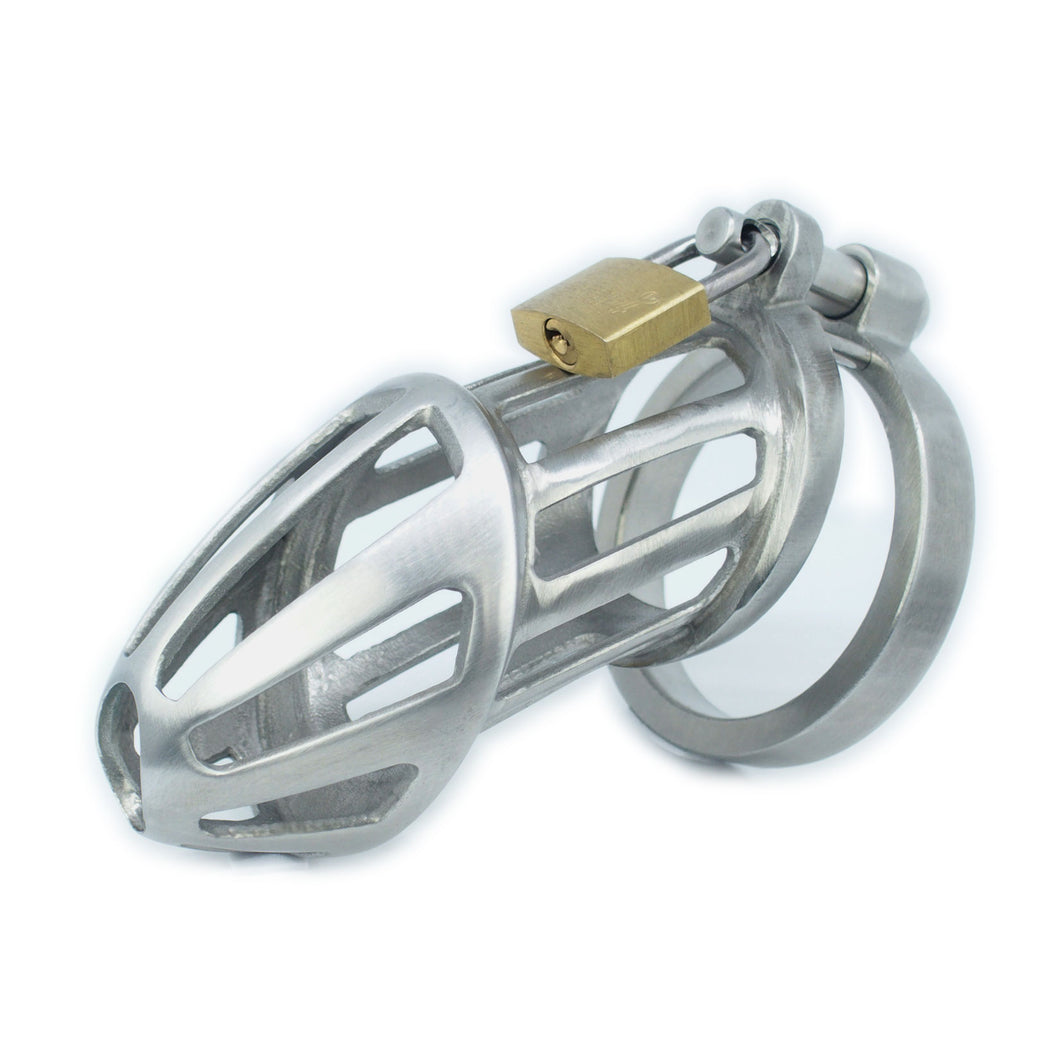 BON4M Large stainless steel male chastity device / Solid version