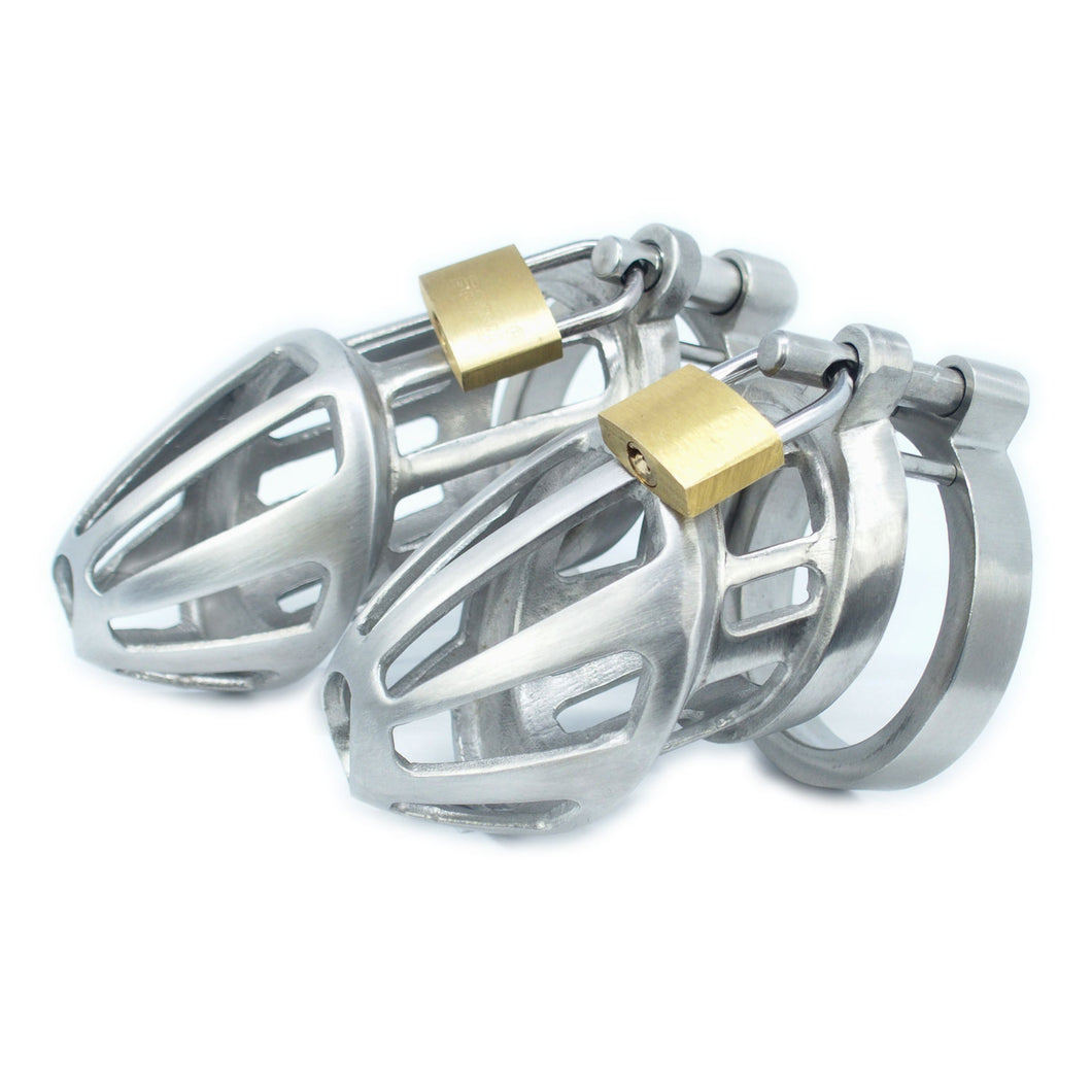 BON4Mplus Solid stainless steel dual cage chastity package